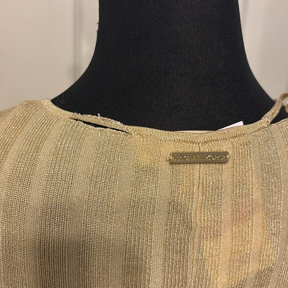 Michael Kors Gold Long Sleeve Maxi Knit Dress - Picture 10 of 11
